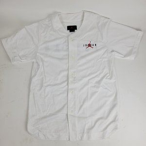 Vintage Nike Air Jordan Baseball Jersey White 90s Embroidered Large L